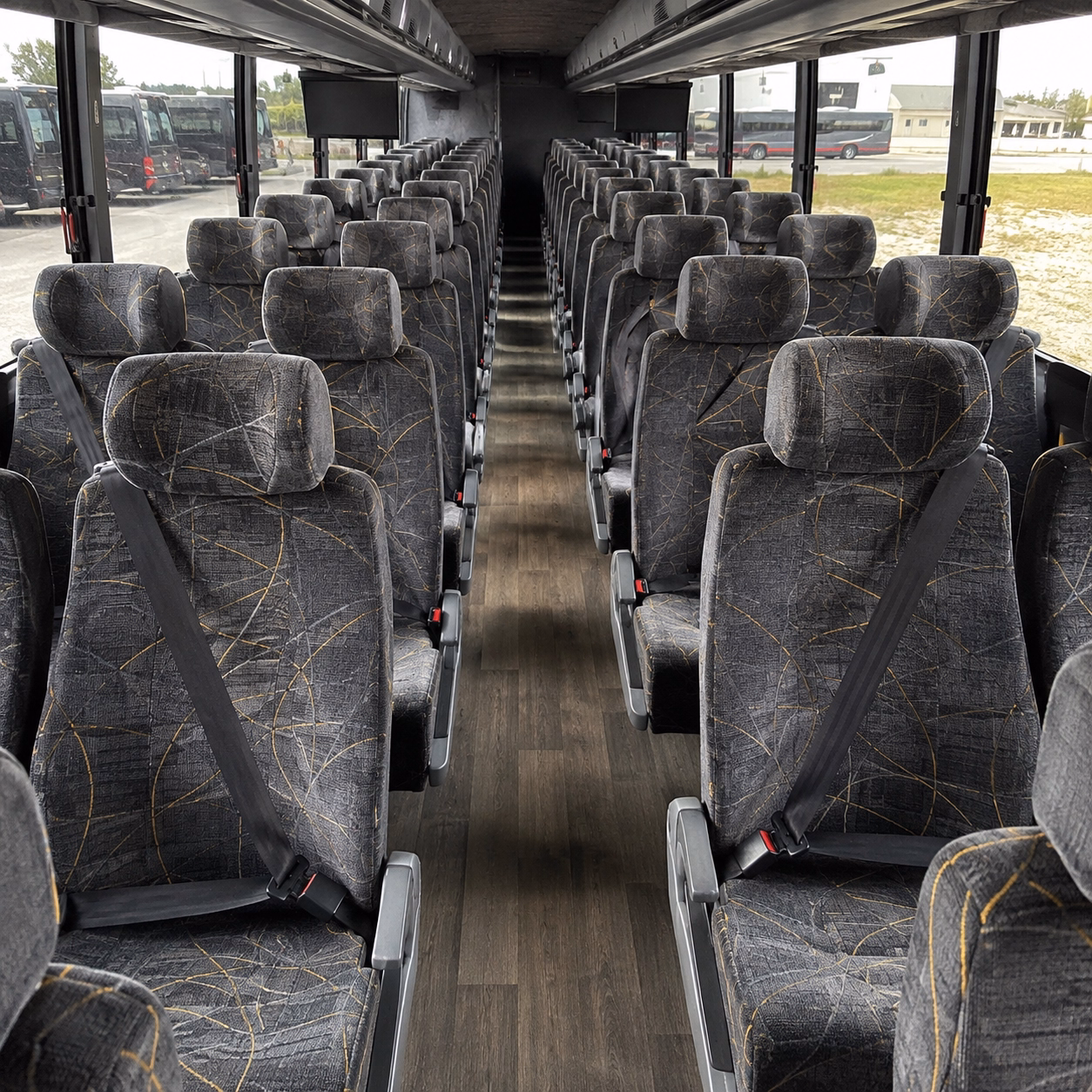 56 passenger charter bus interior