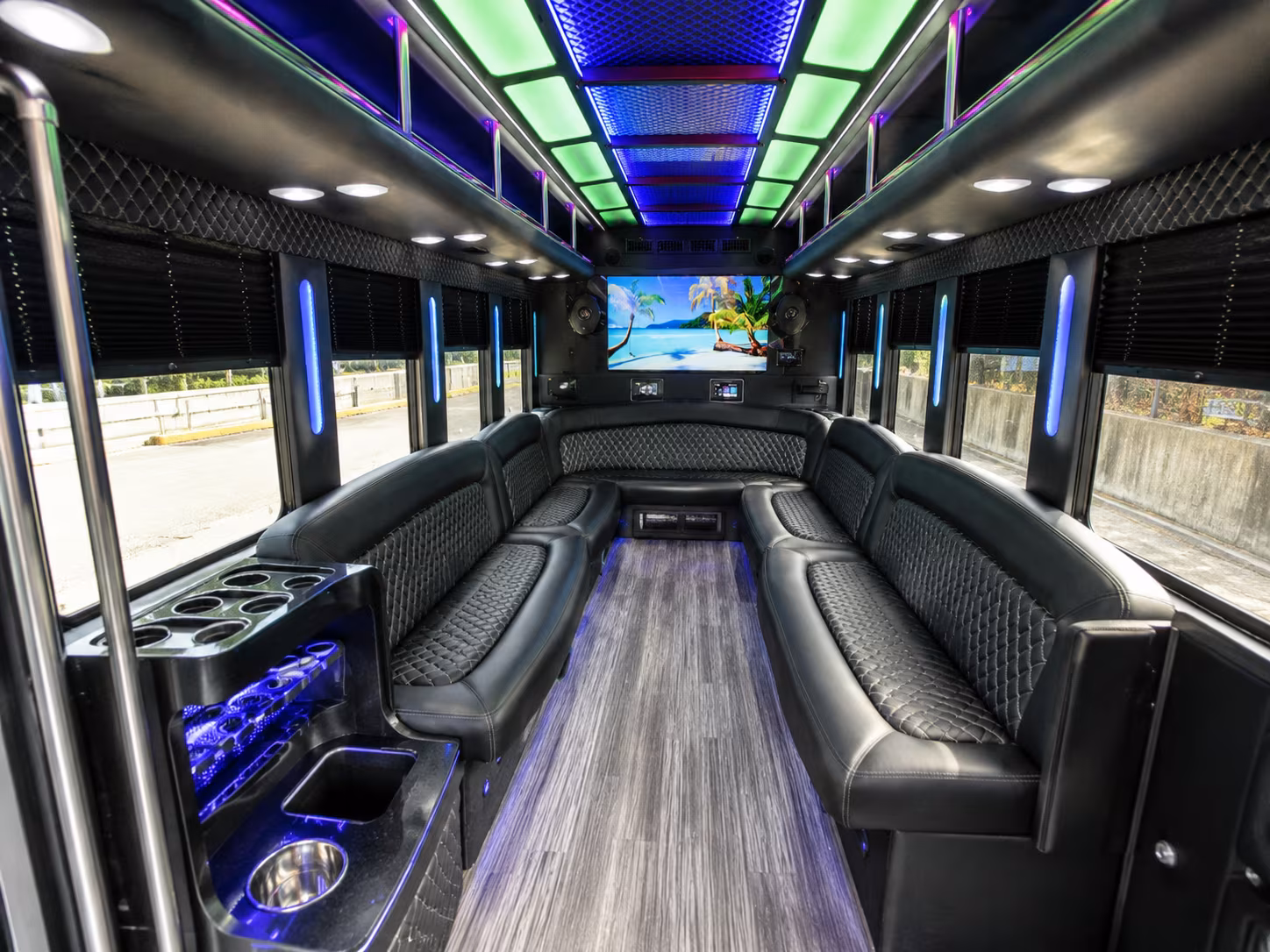 allentown 18 passenger party bus inside