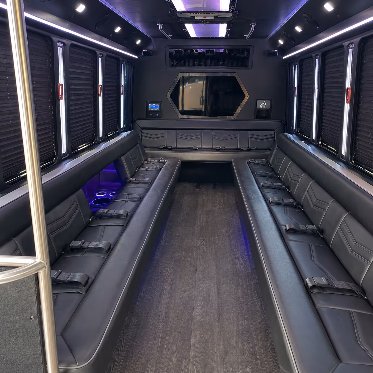 allentown 18 passenger party bus interior