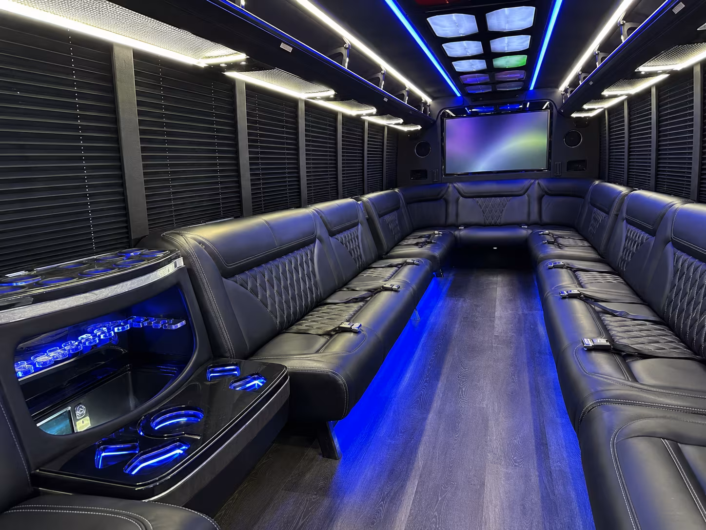 allentown 20 passenger party bus inside