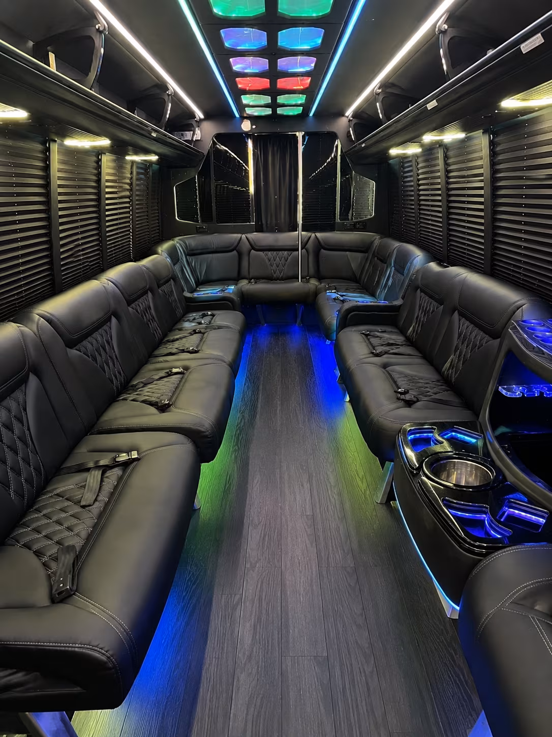 allentown 20 passenger party bus interior