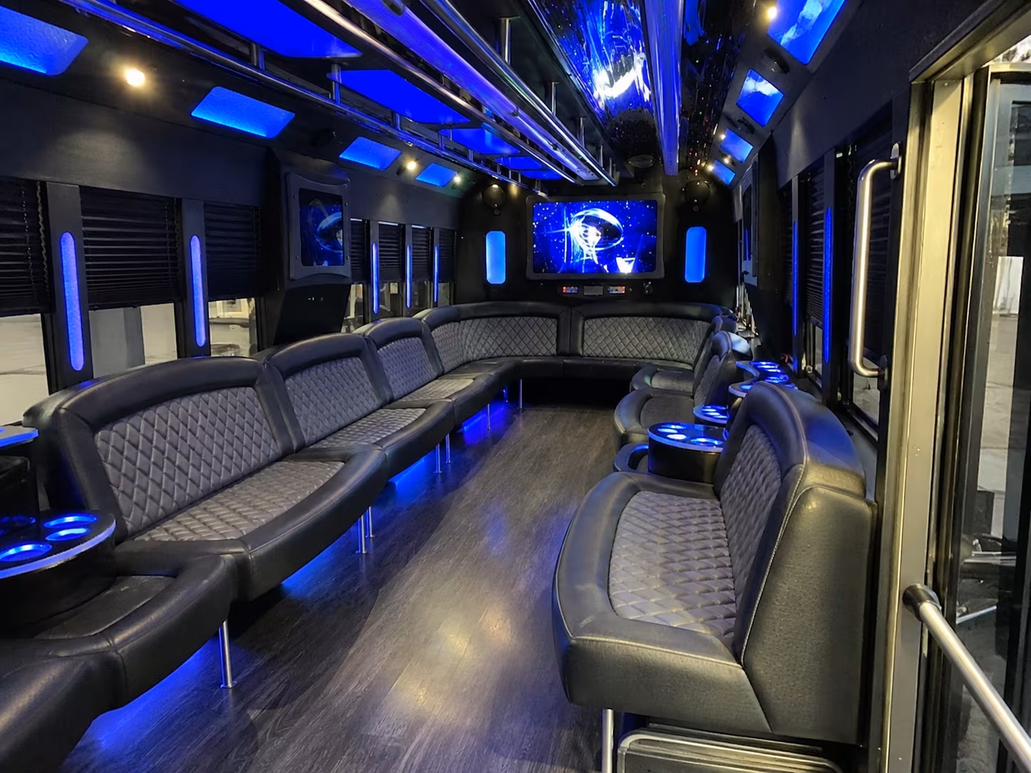 allentown 28 passenger party bus interior