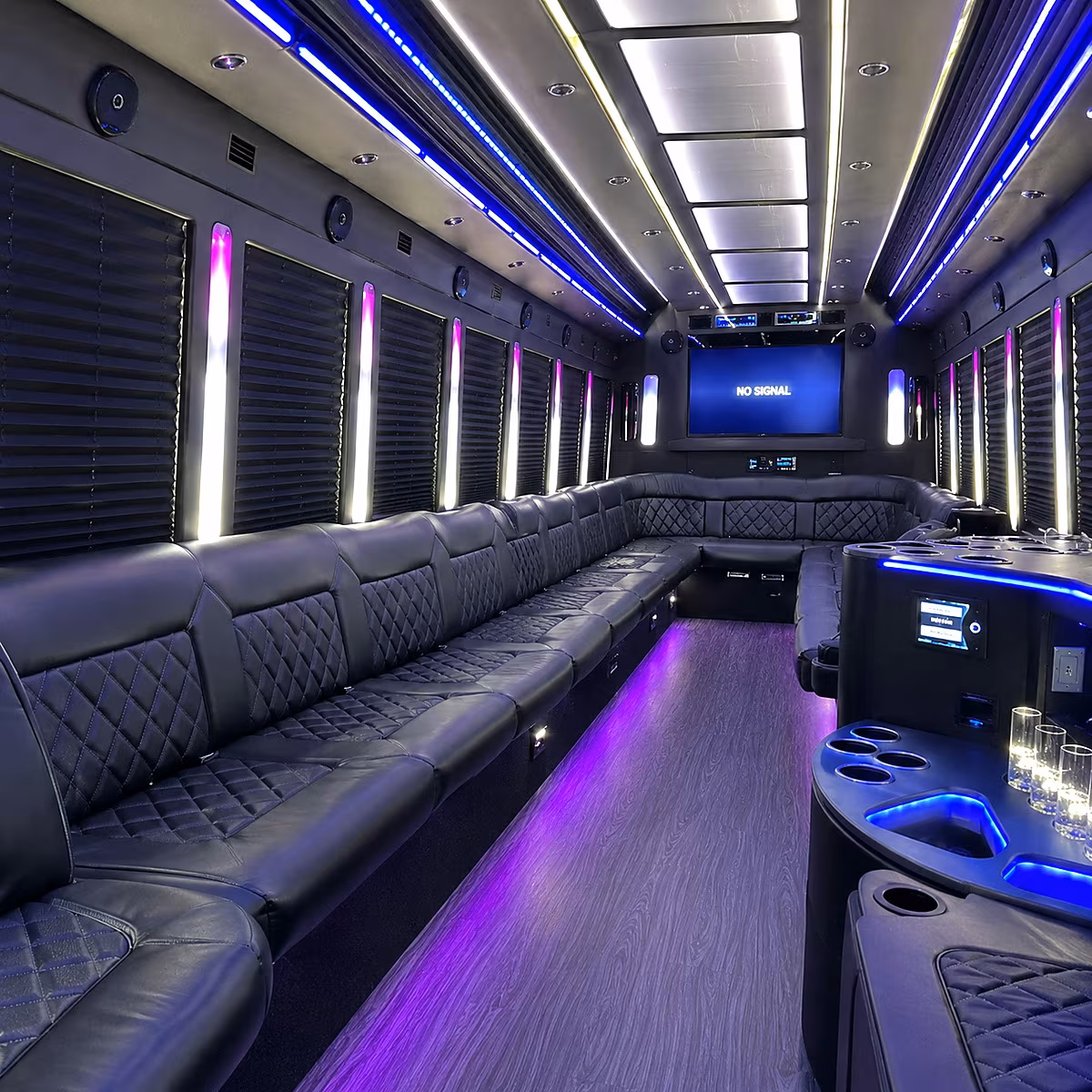 allentown 30 passenger party bus inside