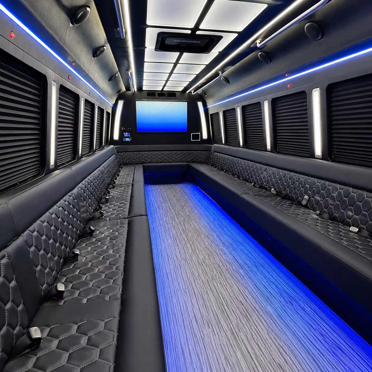 allentown 50 passenger party bus inside