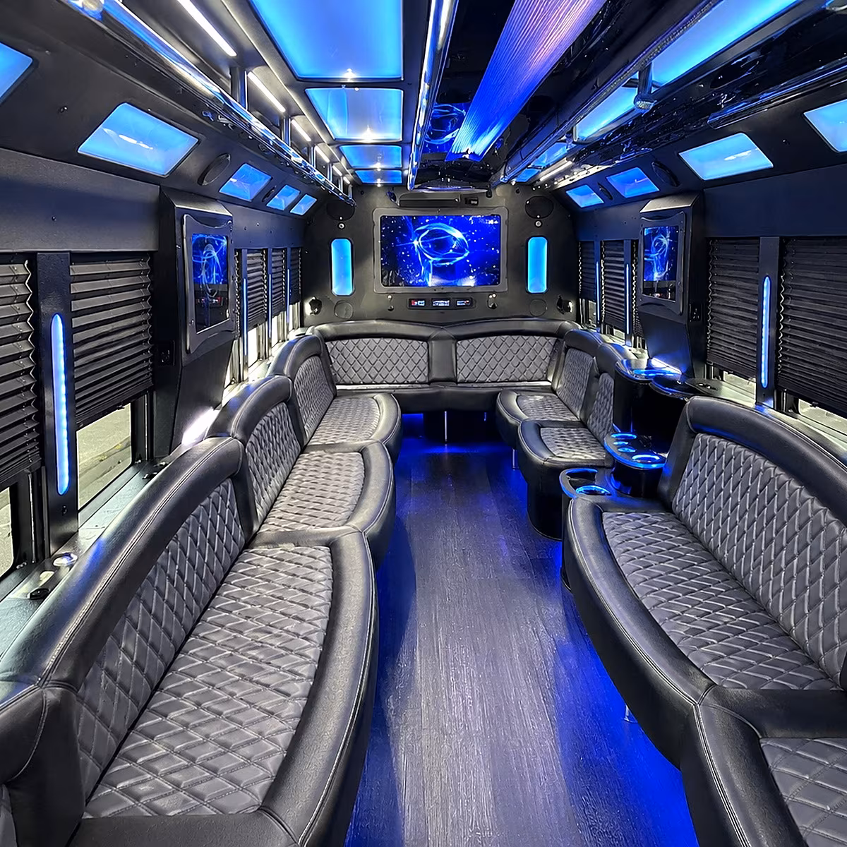 allentown 50 passenger party bus interior